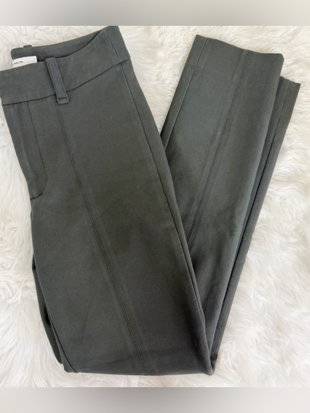 Vince Green Slim Stretch Pants Size 0 Cotton Blend Italy Fabric